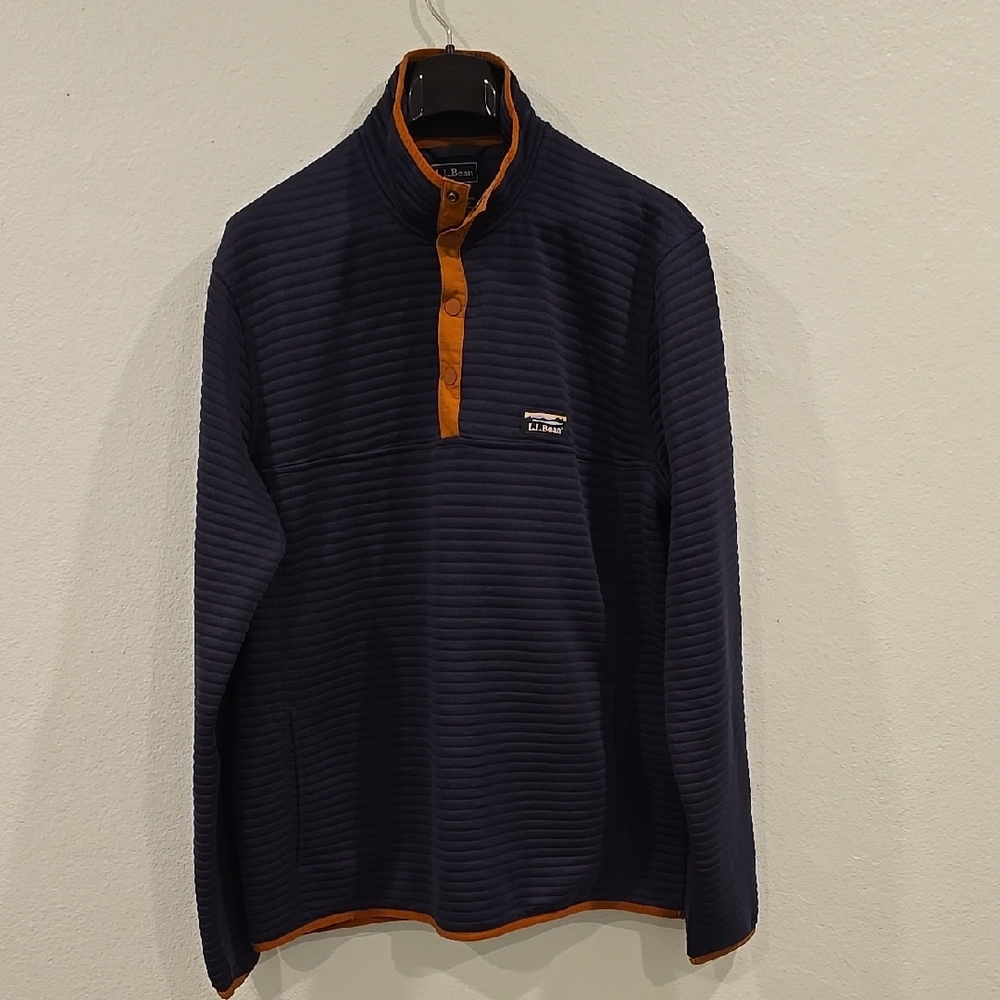 L.L. Bean Navy and Orange Pullover